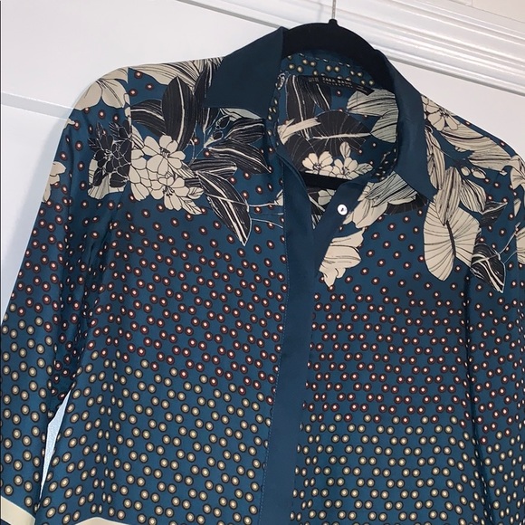 ZARA PRINTED BLOUSE size XS - Picture 3 of 5